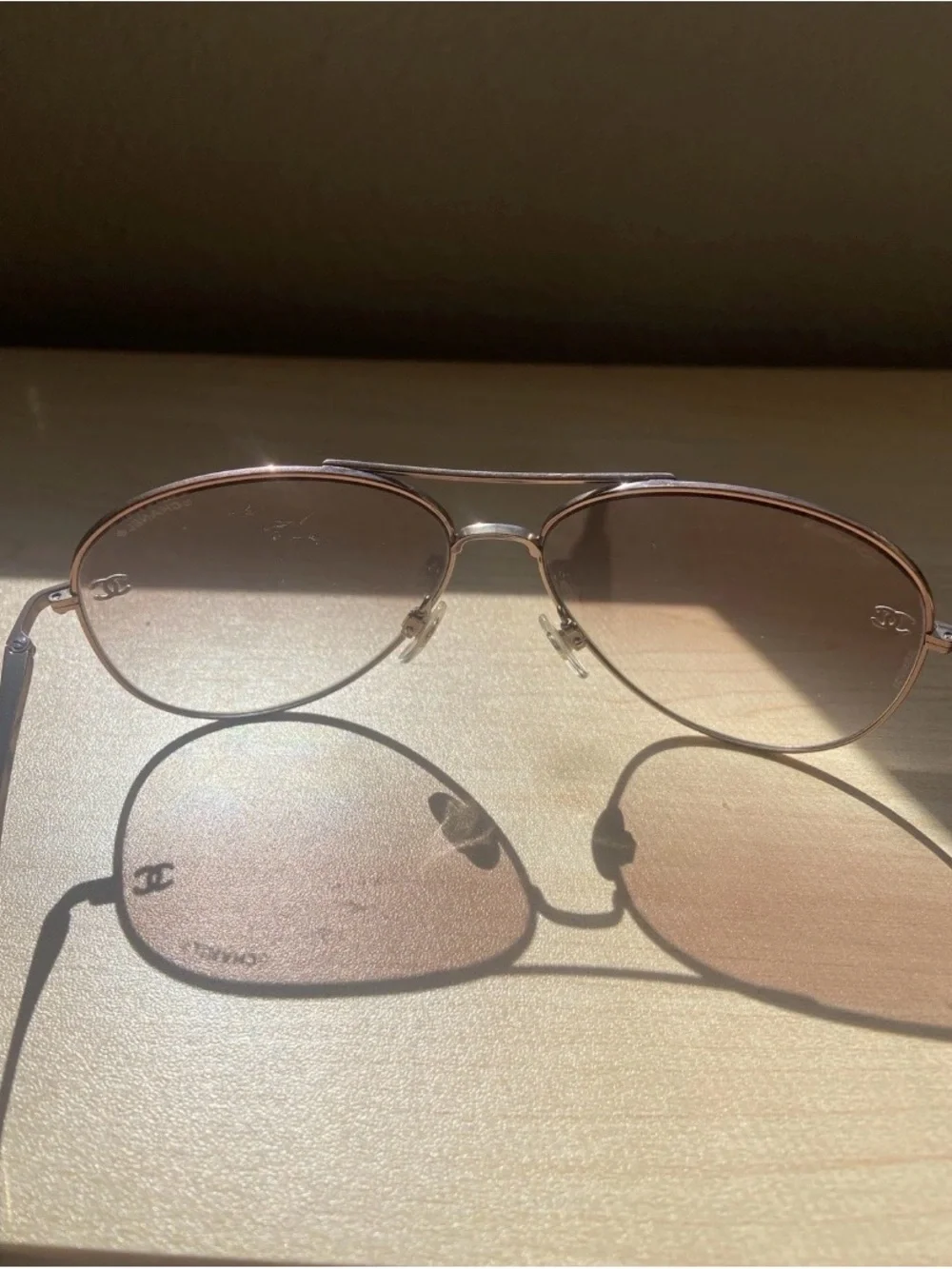 CHANEL Pink Gradient Aviator Sunglasses 4189-T-Q Teardrop
